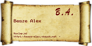 Besze Alex névjegykártya